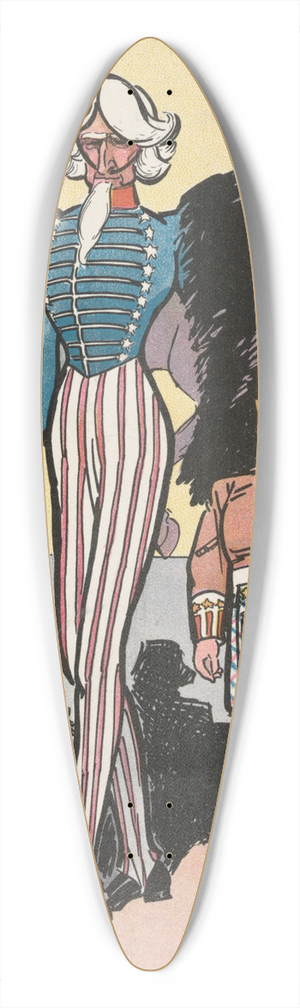 Frank Arthur Nankivell - Uncle Sams boys, anglicized 39.3 inch art pintail longboard deck