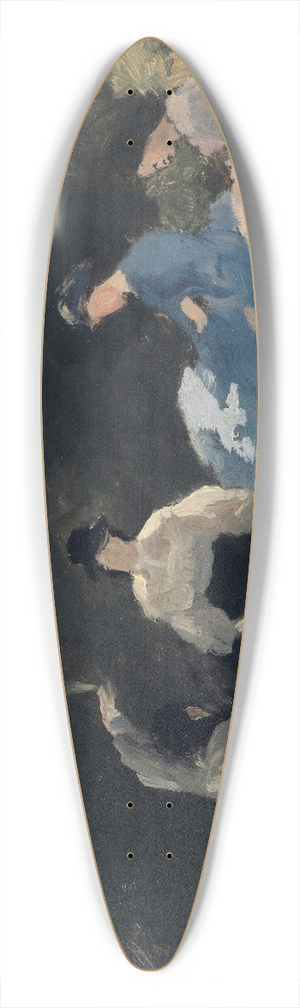 Frank Buchser - Breakfast at the Border of a Wood 39.3 inch art pintail longboard deck