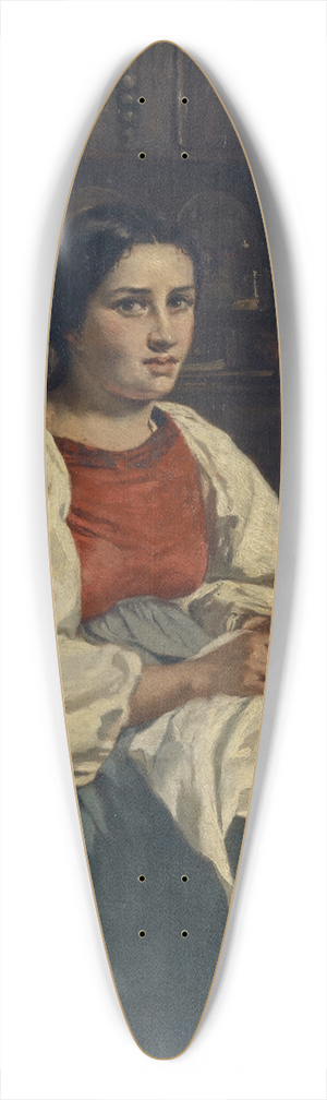 Frank Buchser - Girl from Oberhasli 39.3 inch art pintail longboard deck