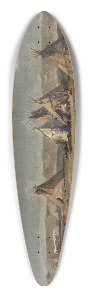 Frank Buchser - Tent Camp of the Indians at the Laramie 39.3 inch art pintail longboard deck