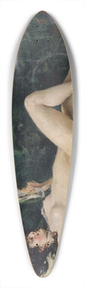 Frank Buchser - Young Woman Lying on a Bed and Reading 39.3 inch art pintail longboard deck