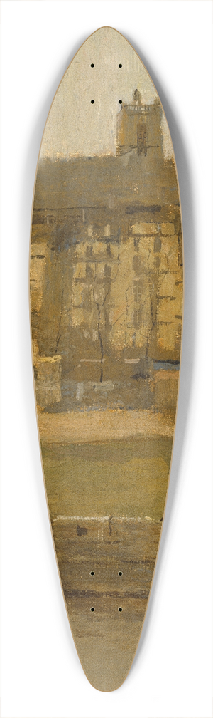 Frank Edwin Scott - Quai de la Seine, Eglise St. Gervais 39.3 inch art pintail longboard deck