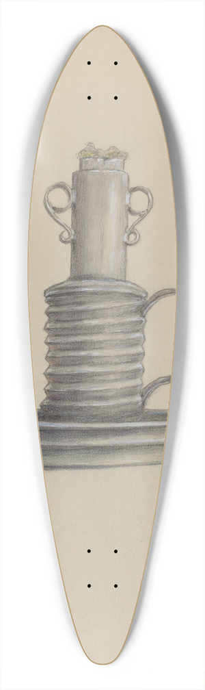 Franklin C. Moyan - Tin Lard Lamp 39.3 inch art pintail longboard deck