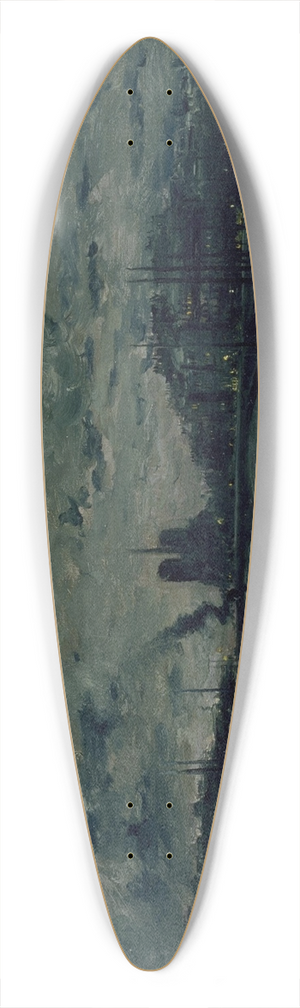 Frank Myers Boggs - Quai de la Seine, Paris, au Clair de Lune 39.3 inch art pintail longboard deck