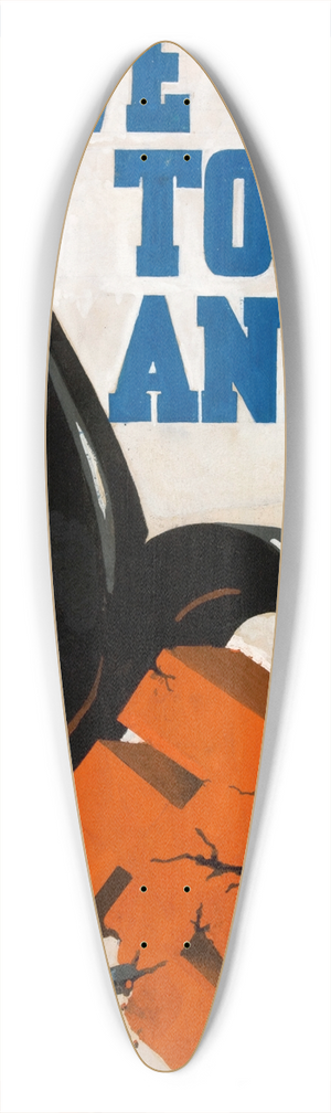 Frank Newbould - Give us the tools and-  Winston Churchill 39.3 inch art pintail longboard deck Frank Newbould - Give us the tools and-  Winston Churchill 39.3 inch art pintail longboard deck