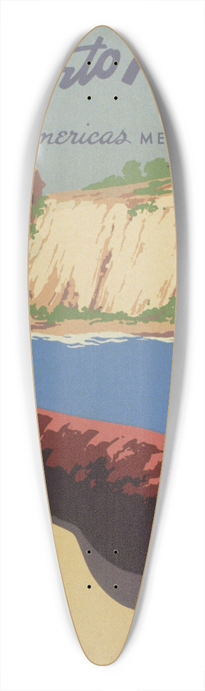 Frank S. Nicholson - Discover Puerto Rico U.S.A. Where the Americas meet 39.3 inch art pintail longboard deck