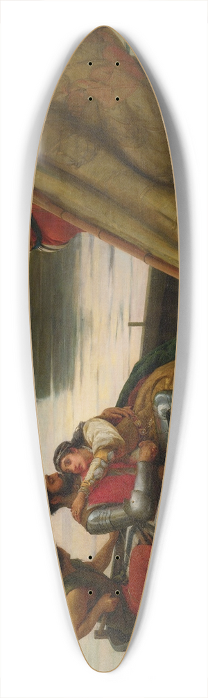 Frank William Warwick Topham - The Voyage Of King Arthur And Morgan Le Fay To The Isle Of Avalon 39.3 inch art pintail longboard deck