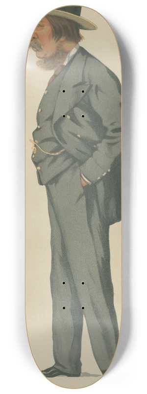 Carlo Pellegrini - Sports, Miscellaneous; Miscellaneous; A Real English Gentleman, The Marquis of Exeter, April 9, 1881 8.25 inch art skate deck