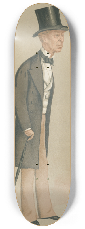 Carlo Pellegrini - Theatre; Our Only Comedian, Mr. Charles James Mathews, October 2, 1875 8.25 inch art skate deck