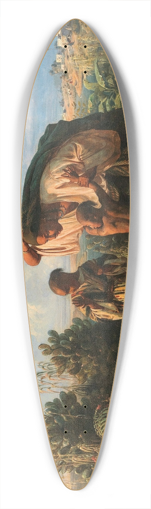 FranoisAuguste Biard - Scene on the Nile, a Family is Attacked by a Crocodile 39.3 inch art pintail longboard deck