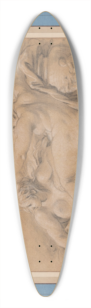 Franois Boucher - Two Water Nymphs 39.3 inch art pintail longboard deck