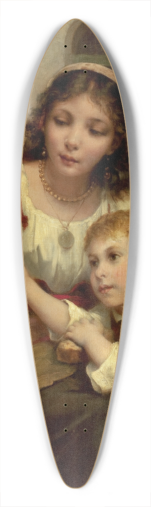 Franois Lafon - Child and Mother with Bird 39.3 inch art pintail longboard deck