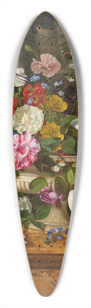 Franois Lepage - Flowers in a Vase with Two Doves 39.3 inch art pintail longboard deck
