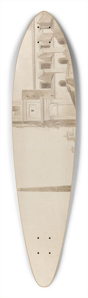 Franois-Marius Granet - The Church of the Trinit dei Monti and the Villa Medici, Rome 39.3 inch art pintail longboard deck