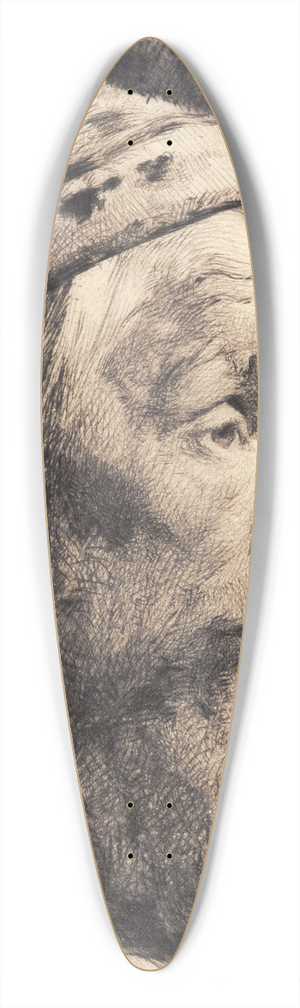 Frans Schwartz - Gammel mand med hvid ulden hue, profil mod hjre 39.3 inch art pintail longboard deck