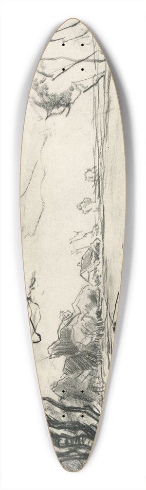 Frans Smissaert - Gezicht op een kanaal bij Voorschoten 39.3 inch art pintail longboard deck