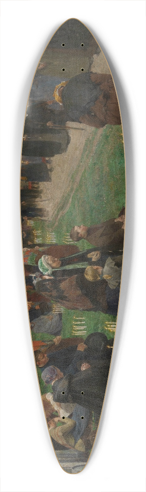 Frans Van Leemputten - Pilgrims Moving Around the Church 39.3 inch art pintail longboard deck