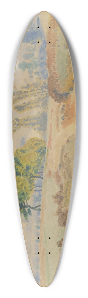 Frantiek Kavn - Landscape with Castle Ruins 39.3 inch art pintail longboard deck