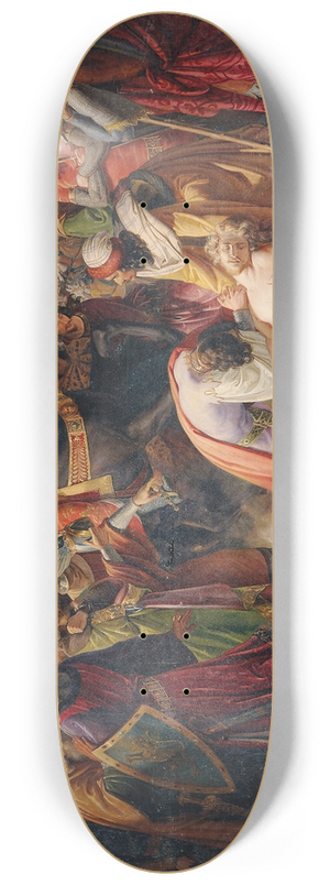 Carl Rahl - Karl I. von Anjou an der Leiche Manfreds nach der Schlacht von Benevent am 26. Februar 1266 8.25 inch art skate deck