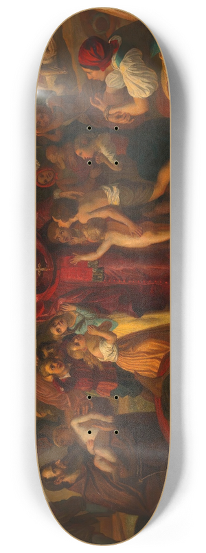 Carl Rahl - Leopold Graf Kollonitsch fhrt nach der Belagerung Wiens im Jahr 1683 die Kinder der ermordeten christlichen Gefangenen aus dem verlassenen trkischen Lager 8.25 inch art skate deck
