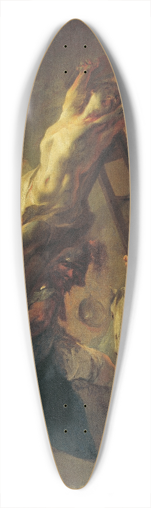 Franz Anton Maulbertsch - The cross erection 39.3 inch art pintail longboard deck