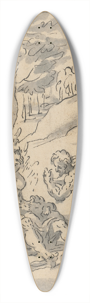 Franz Aspruck - Adam und Eva beweinen den toten Abel 39.3 inch art pintail longboard deck