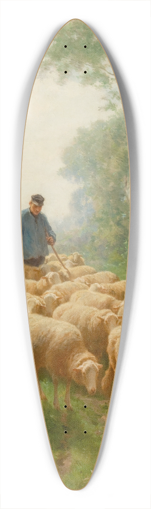 Franz De Beul - Shepherd with Flock 39.3 inch art pintail longboard deck