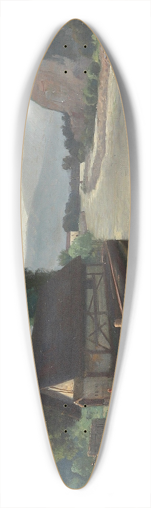 Franz Demel - Flulandschaft mit Gnseliesl 39.3 inch art pintail longboard deck