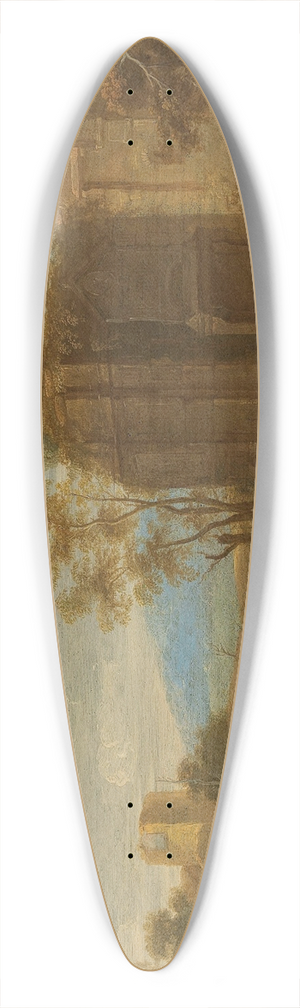 Franz de Paula Ferg - A landscape with travellers near Roman ruins 39.3 inch art pintail longboard deck