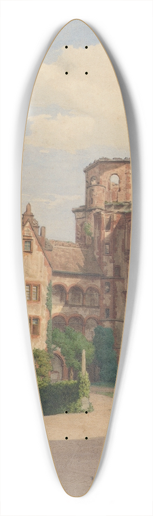 Franz Heinrich - Ansicht des Schlosses Heidelberg 39.3 inch art pintail longboard deck