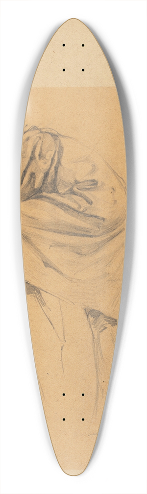 Franz Jaschke - Figurenstudie einer sich nach links Bckenden 39.3 inch art pintail longboard deck