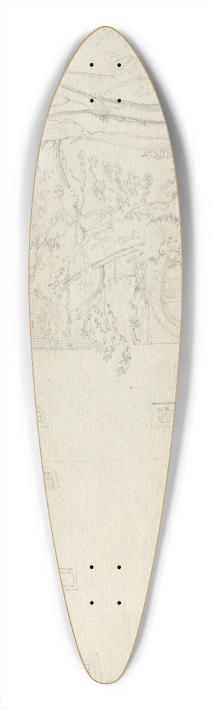 Franz Johann Heinrich Nadorp - Album with Views of Rome and Surroundings, Landscape Studies, page 31a: Roman Archtectural Study 39.3 inch art pintail longboard deck