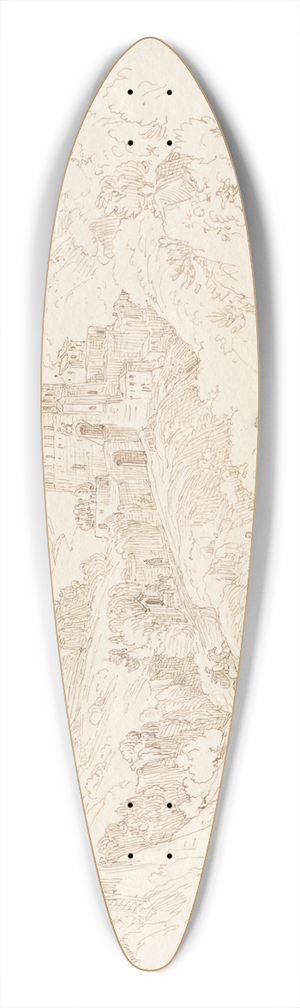 Franz Johann Heinrich Nadorp - Album with Views of Rome and Surroundings, Landscape Studies, page 43a: Roman Landscape 39.3 inch art pintail longboard deck