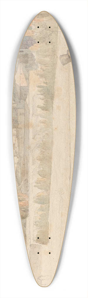 Franz Johann Heinrich Nadorp - Album with Views of Rome and Surroundings, Landscape Studies, page 48a: Roman Panoramic View 39.3 inch art pintail longboard deck