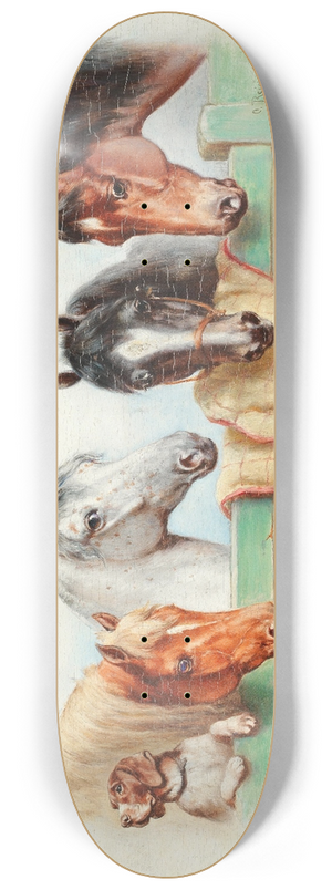 Carl Reichert - Ein Hund und vier Pferde 8.25 inch art skate deck