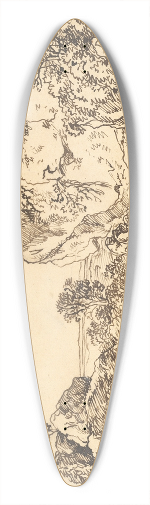 Franz Kobell - Rocky Landscape with a Lake 39.3 inch art pintail longboard deck