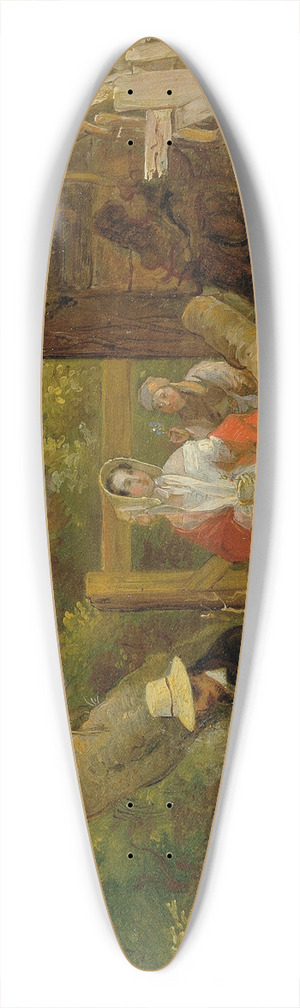 Franz Krammer - Der Maler und Spaziergnger in der Landschaft (Idyll) 39.3 inch art pintail longboard deck
