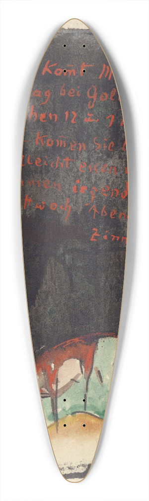 Franz Marc - Vermilion 39.3 inch art pintail longboard deck