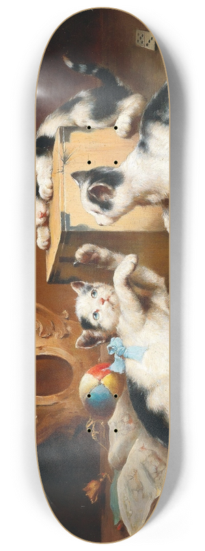 Carl Reichert - Playful kittens 8.25 inch art skate deck
