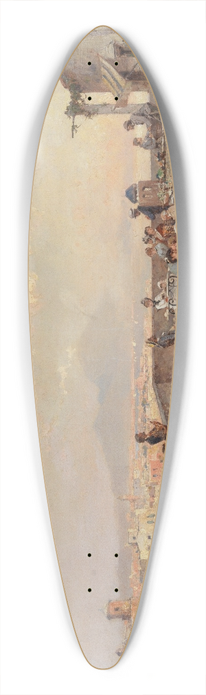 Franz Richard Unterberger - Evening festivities, Bay of Naples, Mount Vesuvius in the distance 39.3 inch art pintail longboard deck