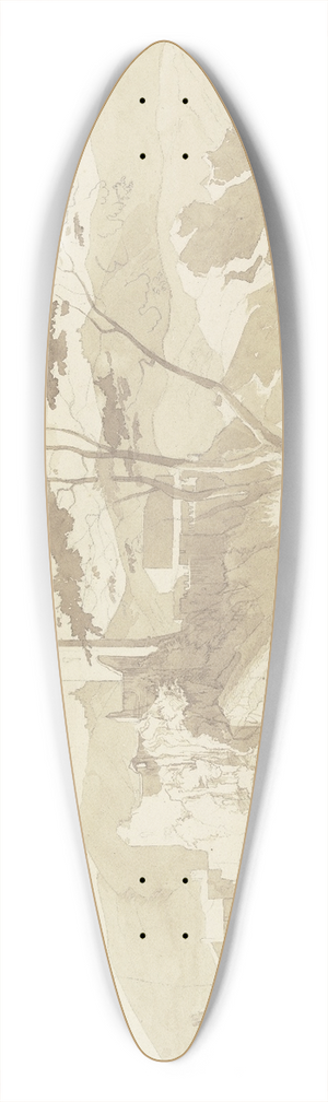 Franz Theobald Horny - View on Olevano 39.3 inch art pintail longboard deck