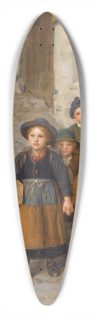 Franz von Defregger - Auf Dem Schulweg (Going To School) 39.3 inch art pintail longboard deck