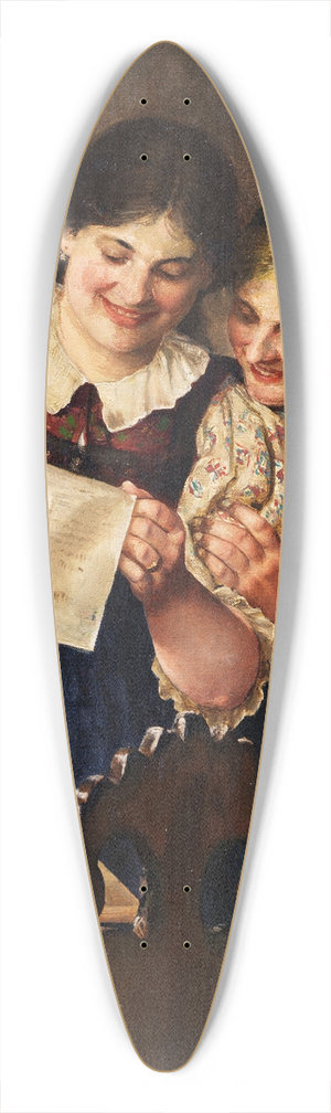 Franz von Defregger - Der Liebesbrief 39.3 inch art pintail longboard deck