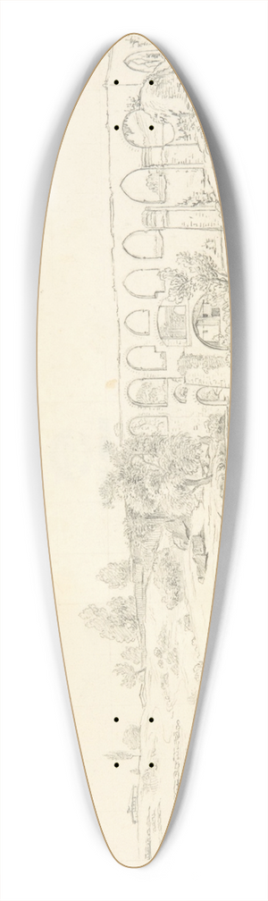 Franz von Hauslab the Younger - Landscape with Acquaduct near Smyrna 39.3 inch art pintail longboard deck