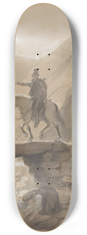 Adolph Tidemand - Rytter, kvinner og barn ved bekk 8.25 inch art skate deck