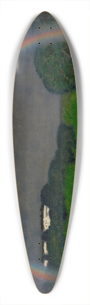 Franz von Stuck - Rainbow landscape 39.3 inch art pintail longboard deck