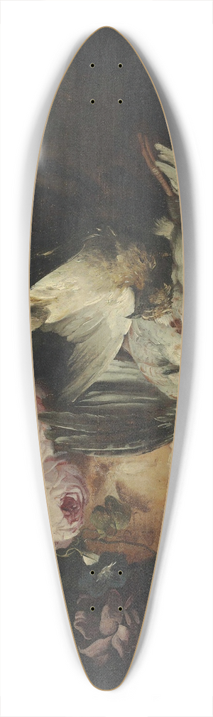 Franz Werner von Tamm - Flowers in a terracotta vase with dead game 39.3 inch art pintail longboard deck