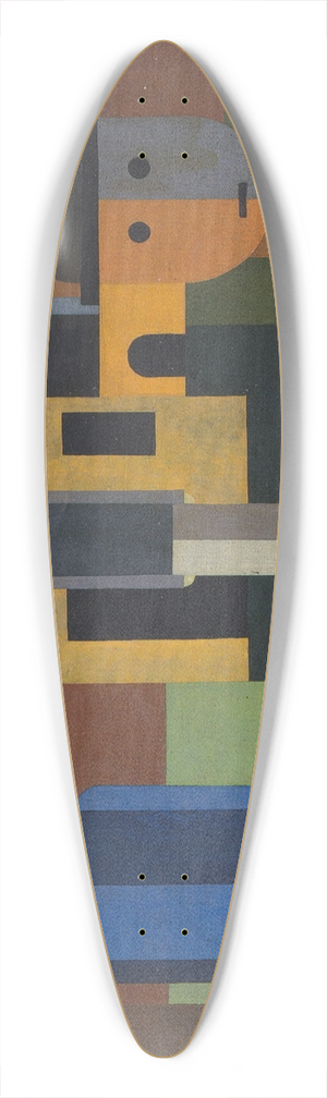 Franz Wilhelm Seiwert - Four Men in front of Factories 39.3 inch art pintail longboard deck