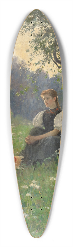 Franz Xaver Grel - Gutach Woman in a Meadow 39.3 inch art pintail longboard deck