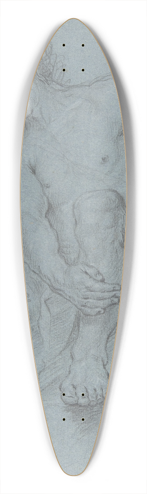 Franz Xaver Messerschmidt - Seated Male Nude Holding a Staff 39.3 inch art pintail longboard deck